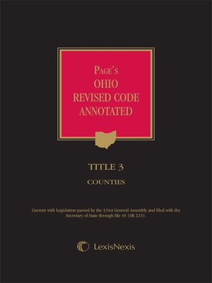 cover image of Page's Ohio Revised Code Annotated